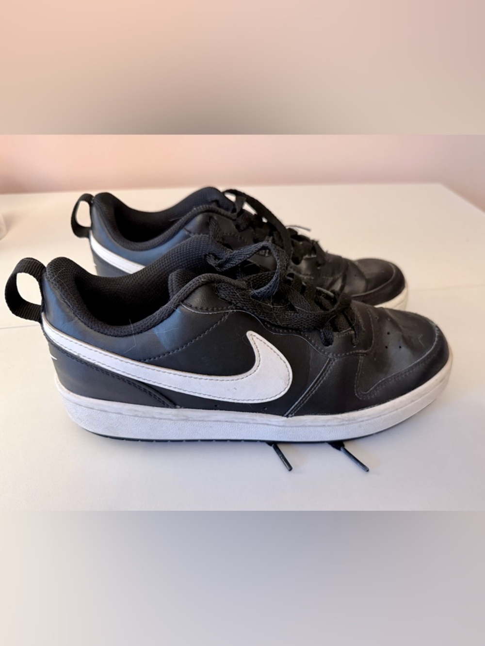 Nike Black and White Low-Top Swoosh Sneakers